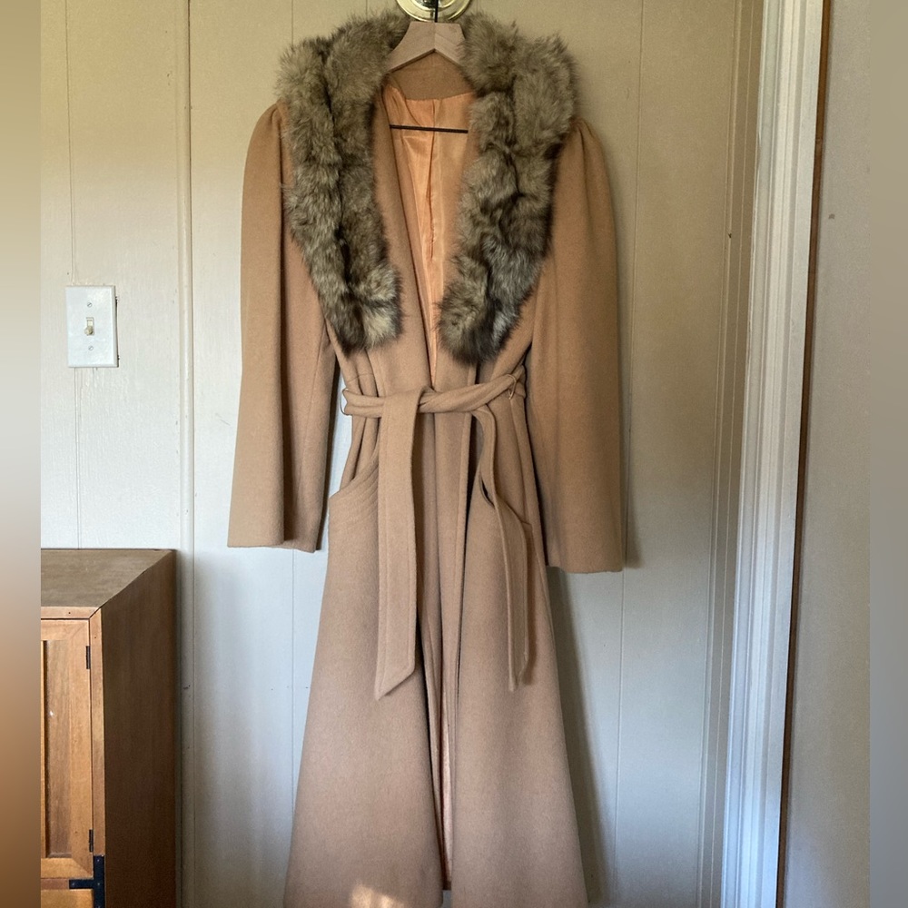 True Vintage camel wrap coat vtg - Picture 6 of 7